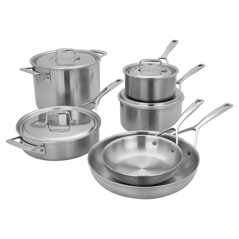 10-Piece Stainless Steel 5-Ply Cookware Set with Aluminum Core