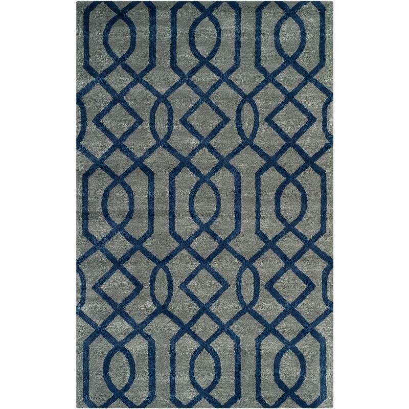 Hand-Tufted SoHo Elegance Wool-Viscose Blend Area Rug - Gray, 3'6" x 5'6"