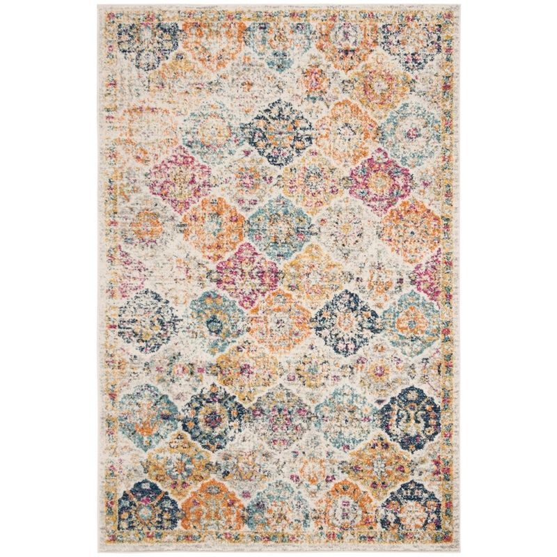 Reversible Blue Cotton Synthetic 5' x 7' Area Rug
