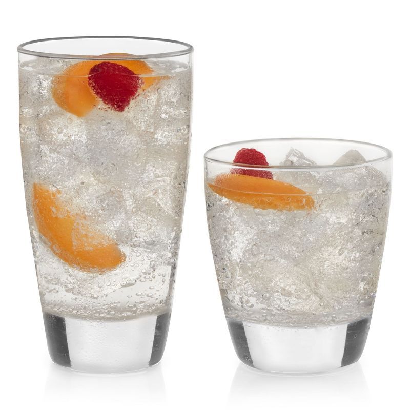 Libbey Classic Clear Glass Tumbler and Rocks Set, 16-Piece