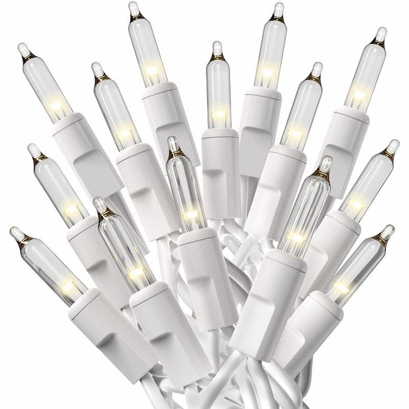 Warm White LED C6 Twinkle Christmas Tree Lights with White Wire