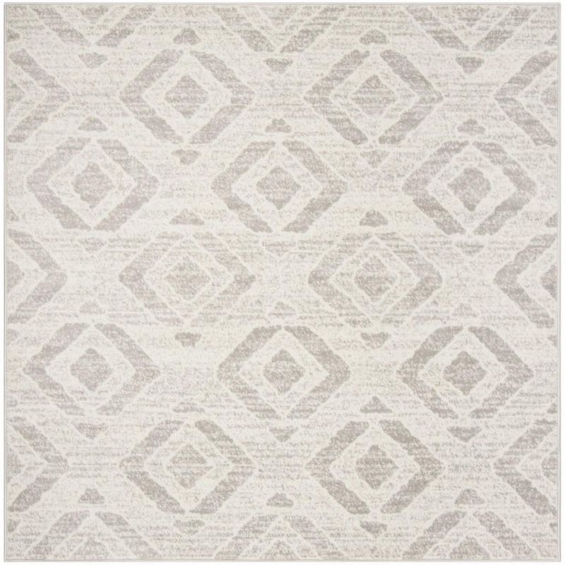 Skyler 6'7" Square Gray Synthetic Medallion Area Rug