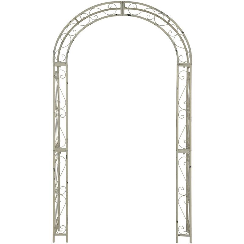 Antique White Metal Victorian Garden Arch