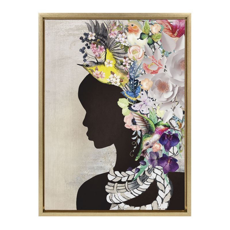 Natural Woman Gold Framed Canvas Print, 18x24