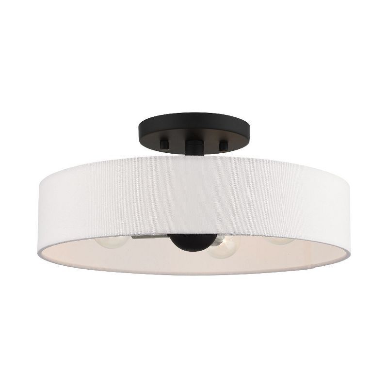 Venlo Contemporary 4-Light Drum Semi-Flush Mount in Black/Brushed Nickel