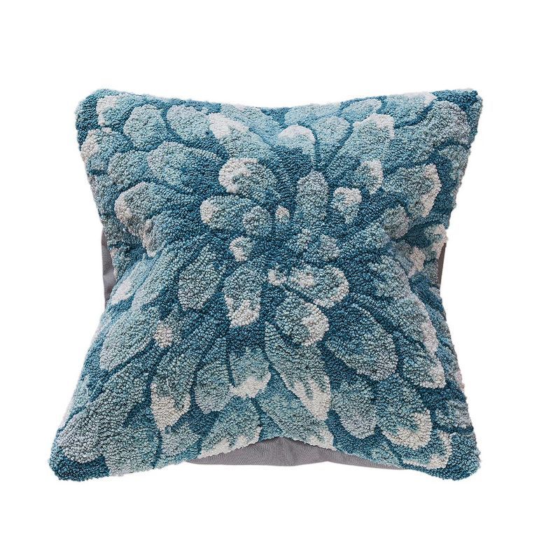 Playful Nature 18" Square Indoor/Outdoor Mum Pillow in Aqua