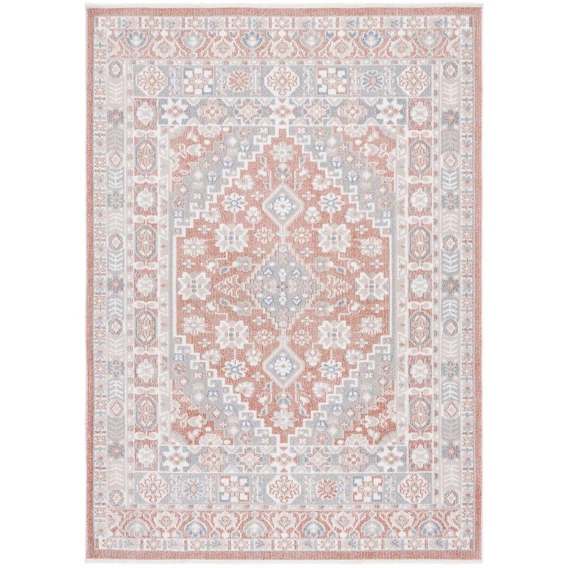 Blair Vintage Rose & Grey Hand-Knotted Synthetic Area Rug, 59"x84"