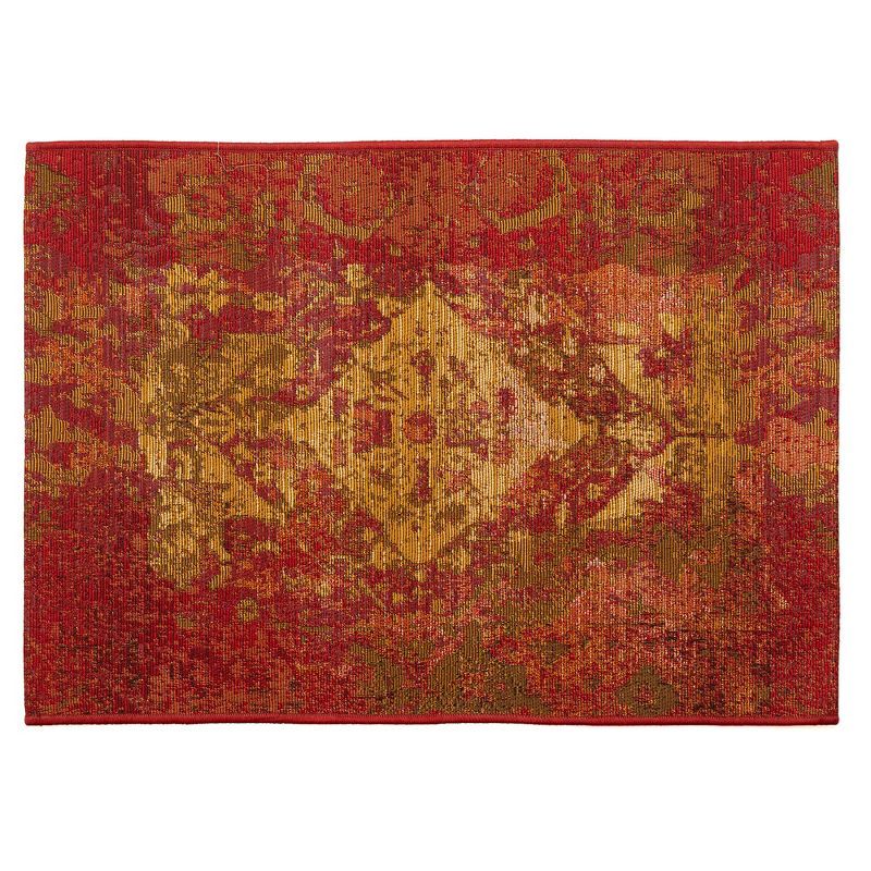 Saffron Kermin Watercolor Effect Indoor/Outdoor Rug 2'7" x 4'3"