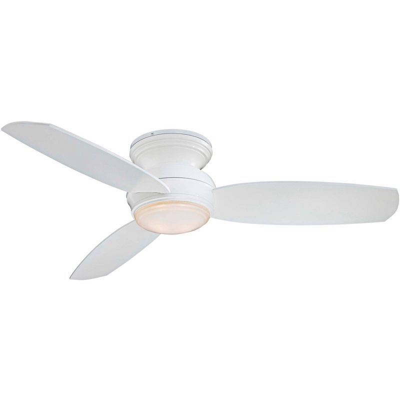 White Low Profile 44" Ceiling Fan with LED Light and Remote