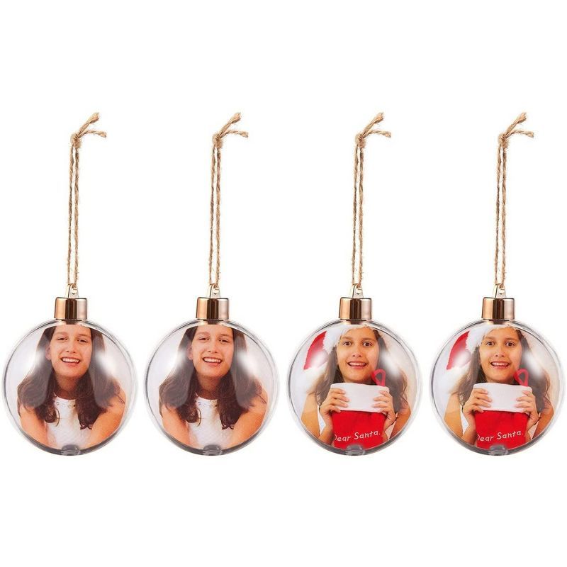 Clear Plastic Photo Hanging Christmas Ornaments Set