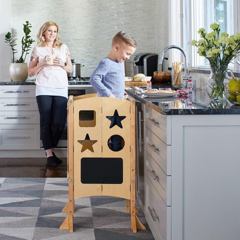 Natural Wooden Foldable Kitchen Helper Toddler Tower