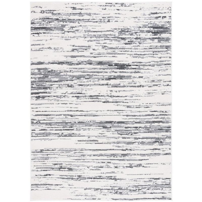 Alamo Charcoal and Ivory Synthetic Flat Woven Area Rug