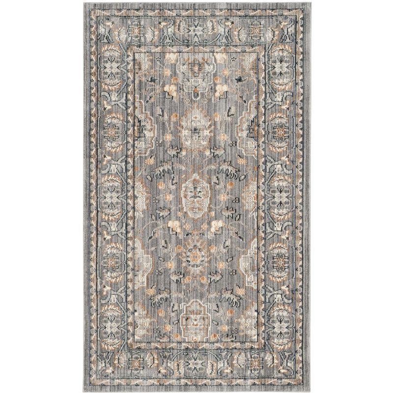 Reversible Valencia Gray Synthetic 4' x 6' Area Rug