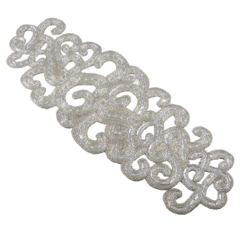 Silver Beaded Hollywood Glam Table Runner