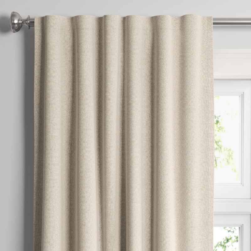 Aruba Beige Linen Blackout Window Curtain Panel