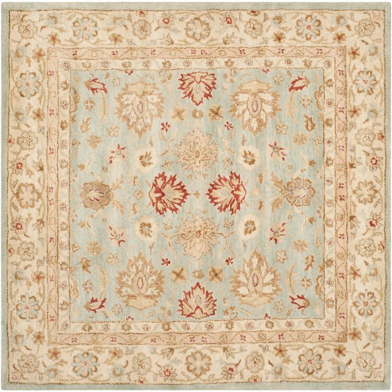 Antiquity Lorraine Floral Hand-Tufted Wool Rug in Grey Blue and Beige