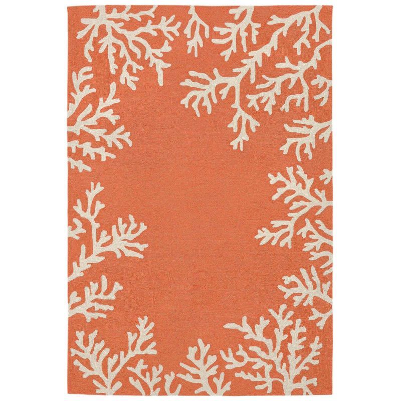 Liora Manne Capri Coral Border Indoor/Outdoor Rug Coral 5' x 7'6"