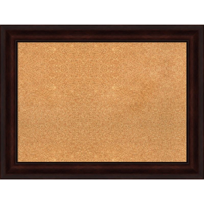 Coffee Bean Brown Framed Natural Cork Bulletin Board