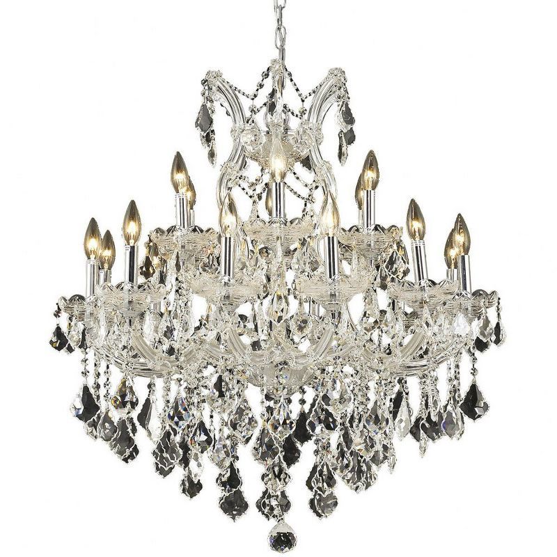 Maria Theresa 19-Light Chrome Chandelier with Clear Royal Cut Crystal