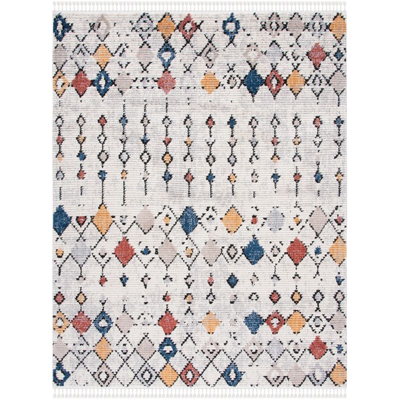 Bohemian Chic Gray Diamond Hand-Knotted 9' x 12' Area Rug