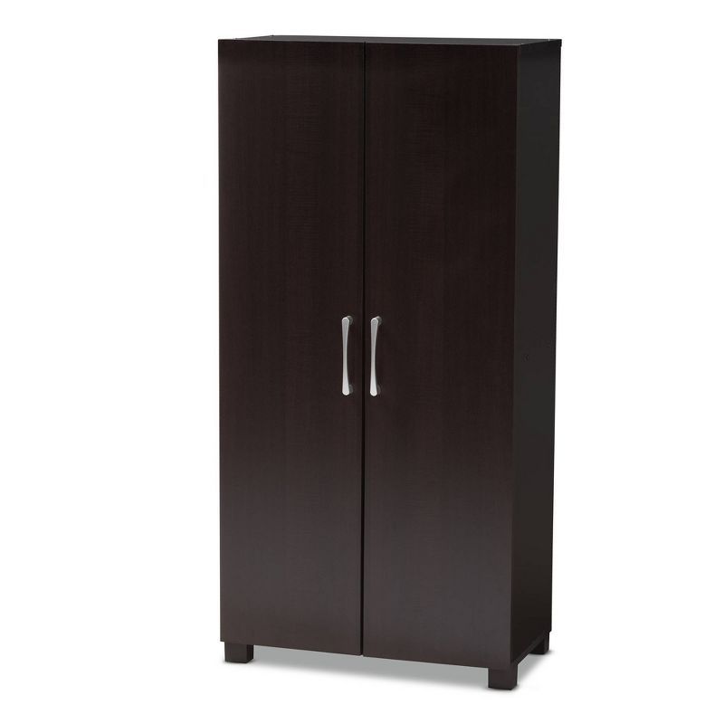 Marine Wenge Dark Brown 2-Door Wood Shoe Storage Cabinet