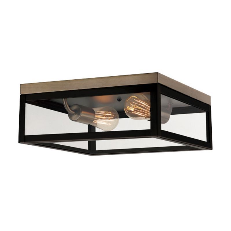 Verona Dark Bronze 13" LED Flush Mount with Frosted Glass