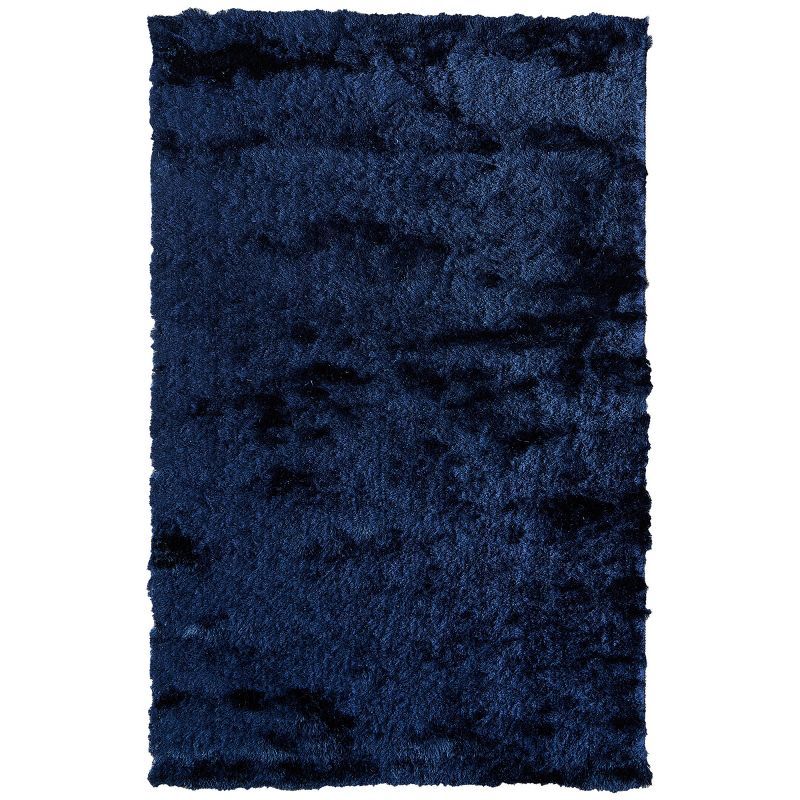 Indochine Dark Blue Hand-Tufted Shag Area Rug