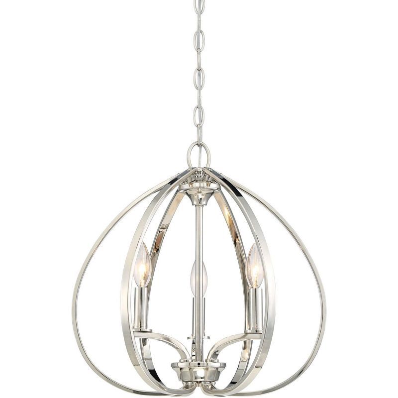Polished Nickel 3-Light LED Transitional Pendant