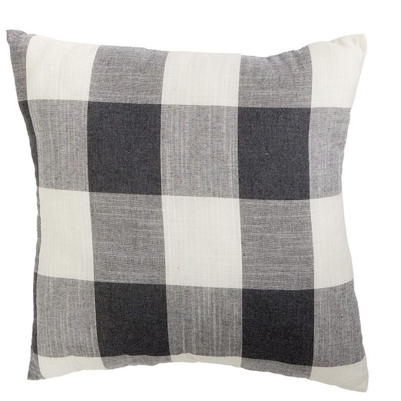 Gray Buffalo Check Polyester Indoor Throw Pillow