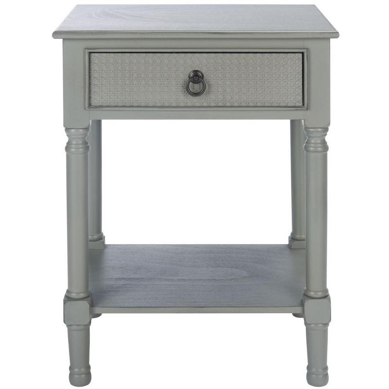 Haines Distressed Grey 22" Rectangular Accent Table with Drawer