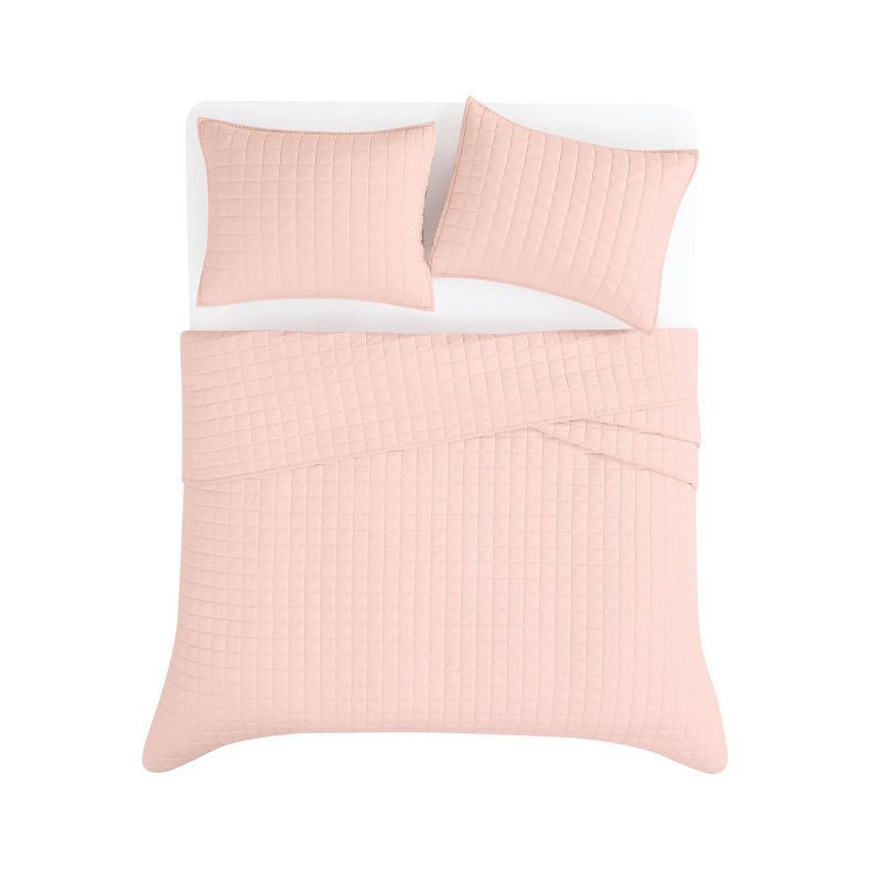 Blush Cotton King Quilt Set with Shams