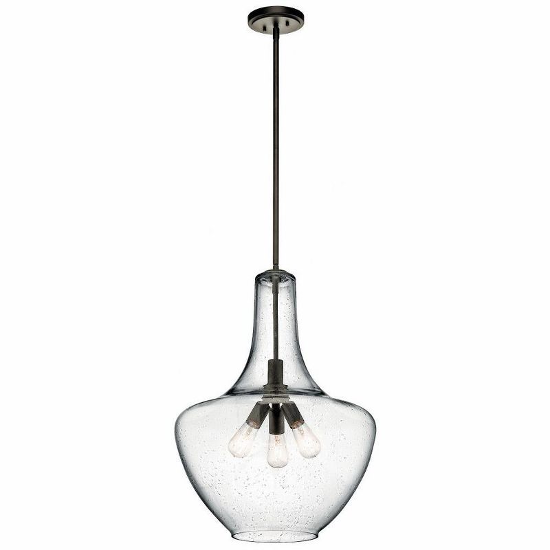 Everly 27.5" Clear Glass Bronze Pendant Light