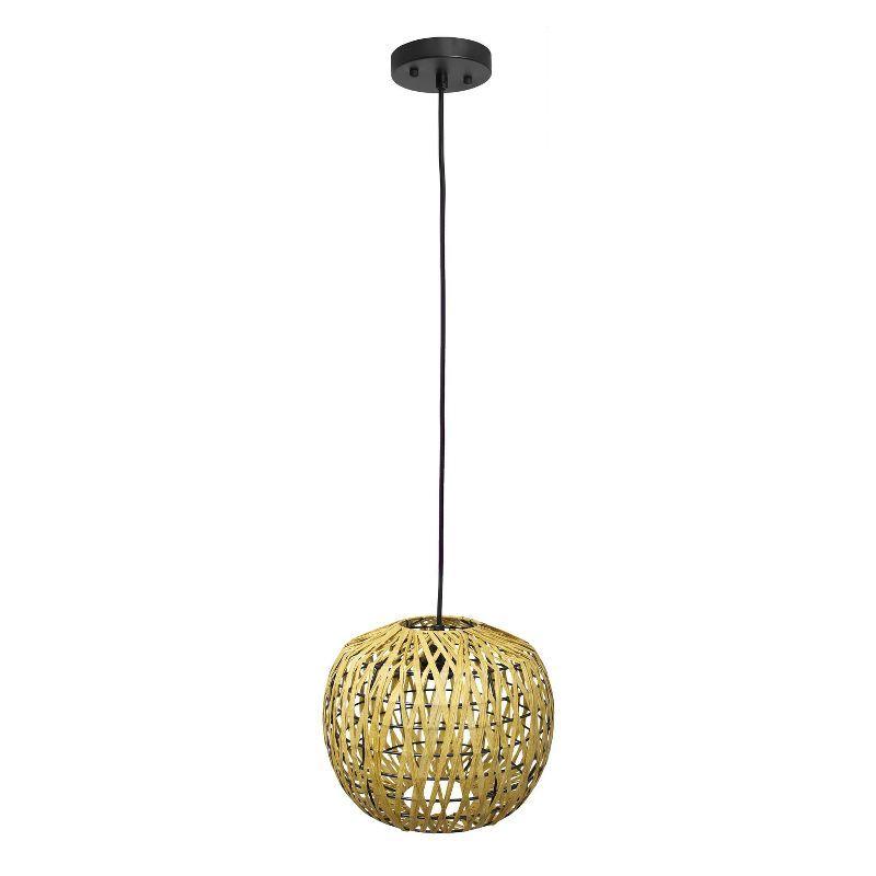 Bohemian Farmhouse 11.38" Woven Paper Rope Pendant Light