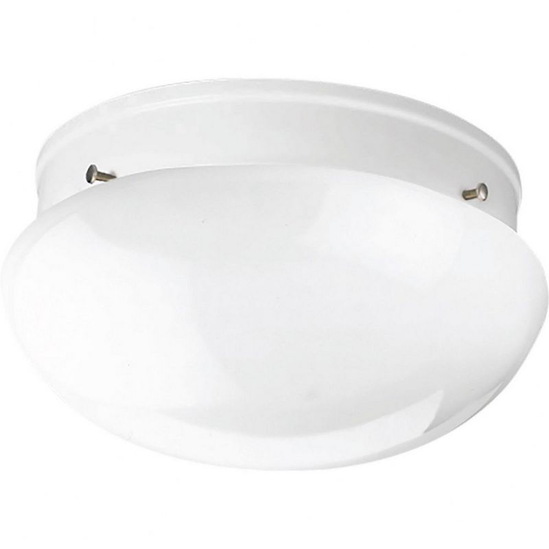 White Glass Bowl Close-to-Ceiling Light Fixture