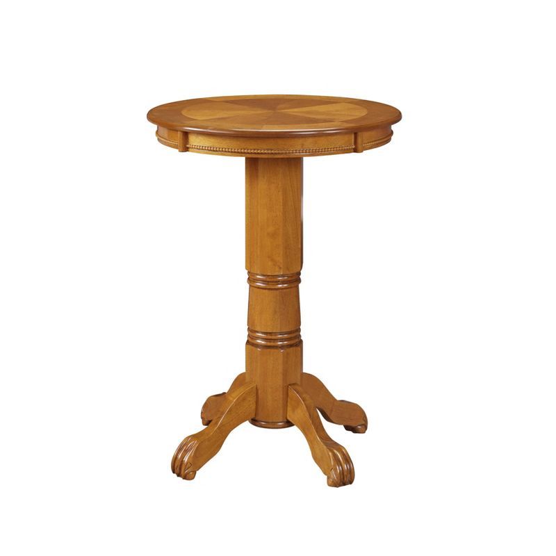 Fruitwood Round Casual Wood Bar Height Pub Table