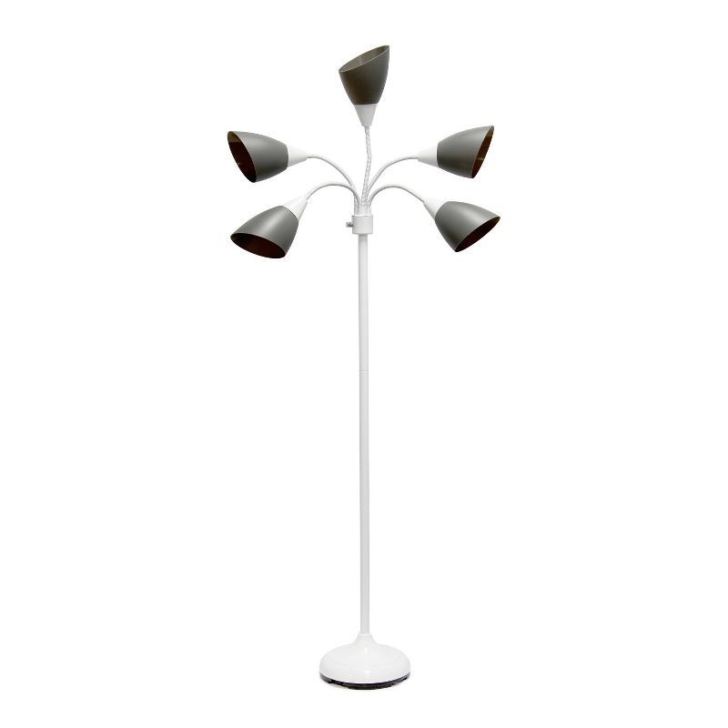 Whimsical White 67" Adjustable Multi-Head Arc Floor Lamp for Kids