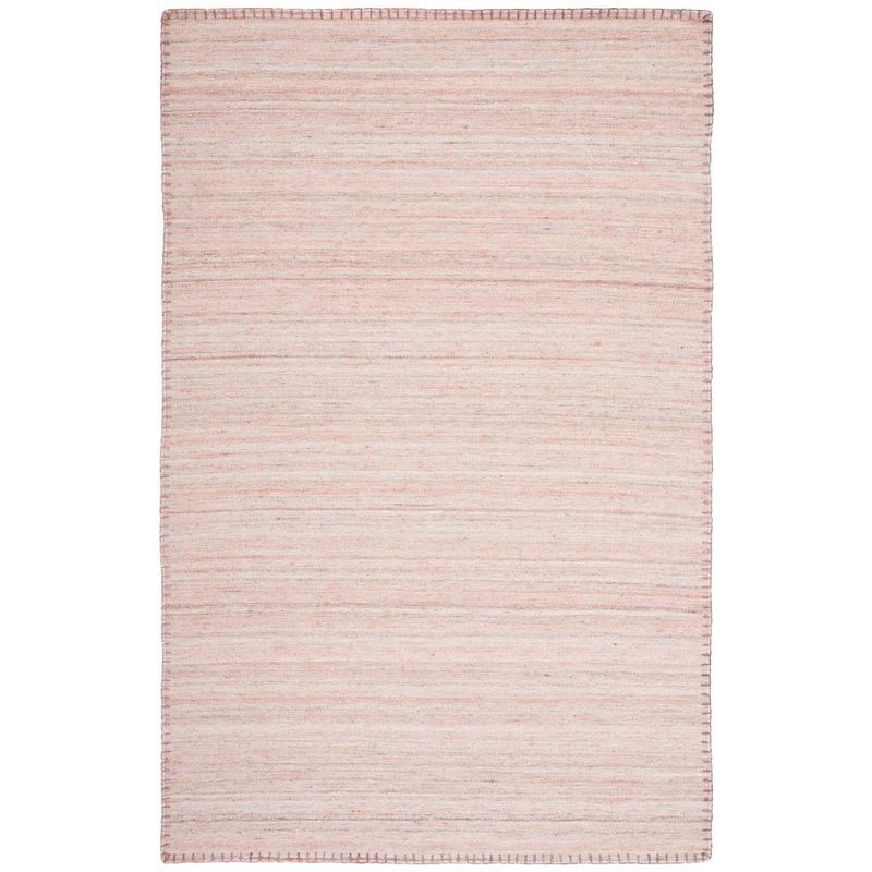 Bohemian Nomad Light Pink Wool 5' x 8' Handwoven Rug