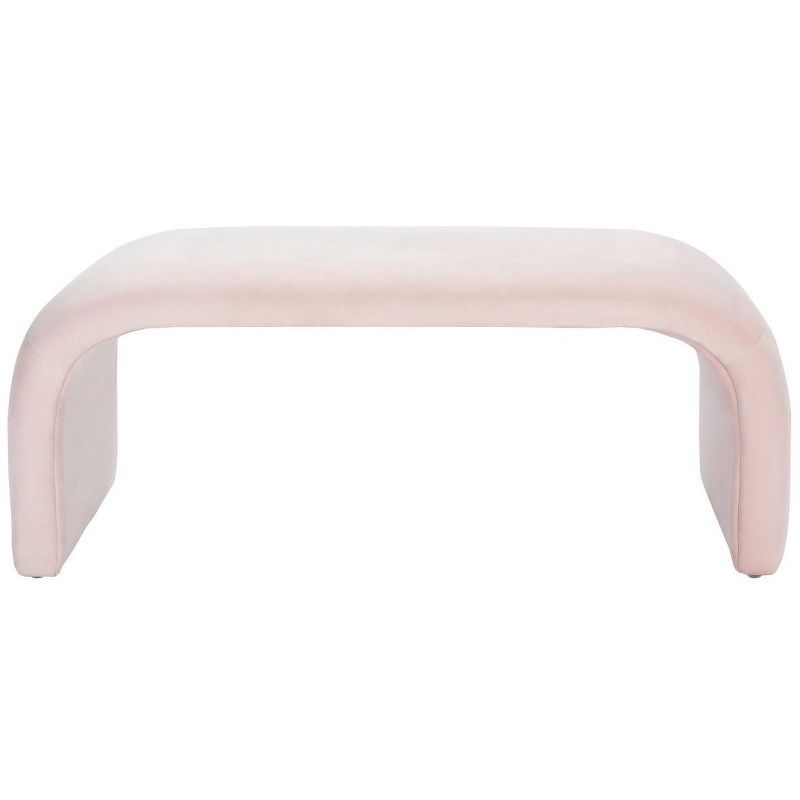 Tenko Light Pink Velvet Modern Accent Bench