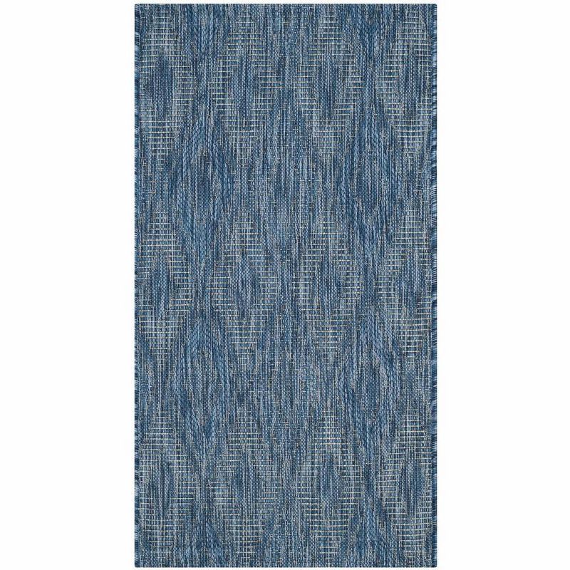 Navy Geometric Diamonds Indoor/Outdoor Area Rug