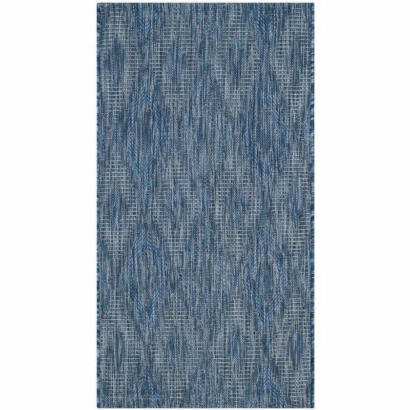 Navy Geometric Diamonds Indoor/Outdoor Area Rug