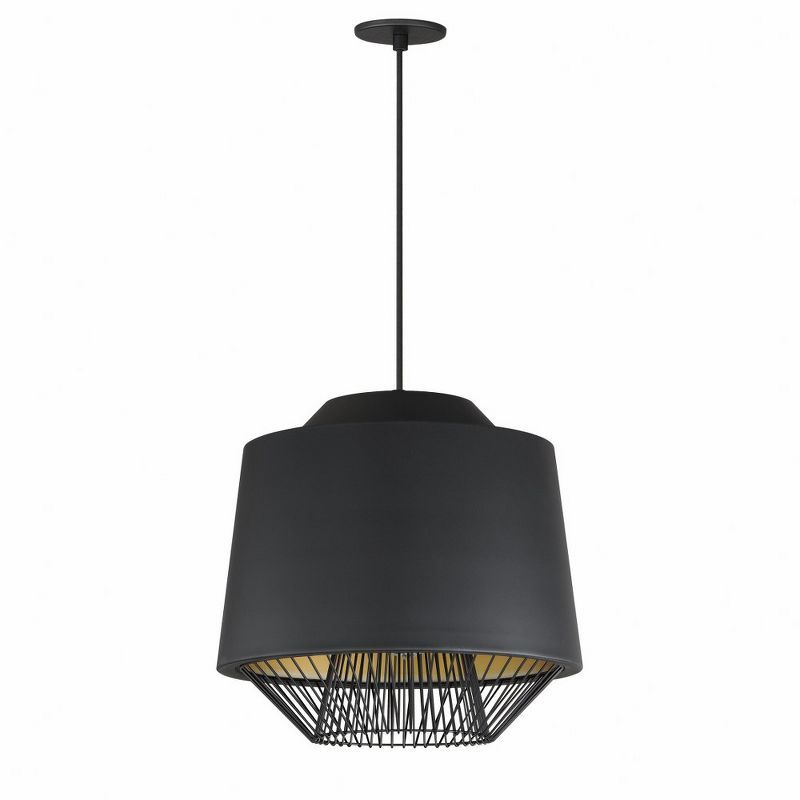 Modern Black and Gold Aluminum LED Pendant Light