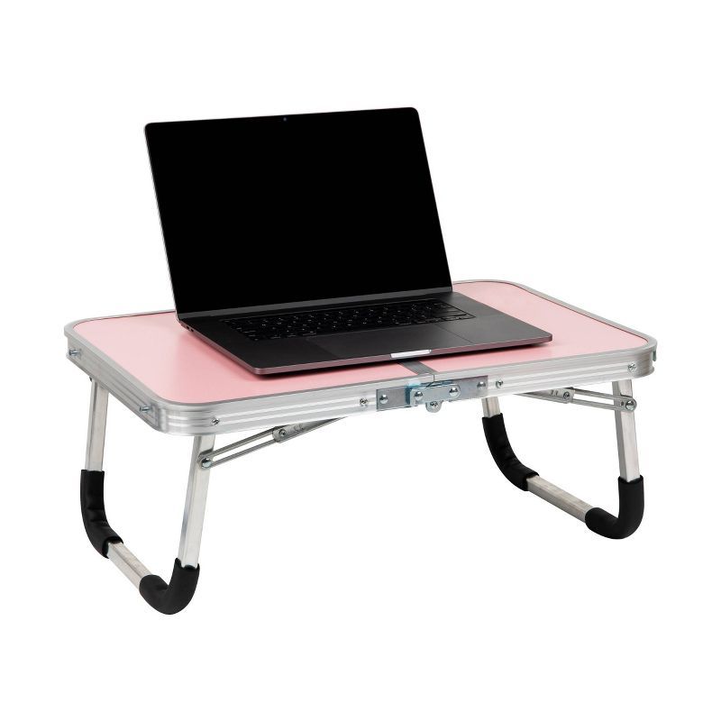 Pink Stainless Steel Foldable Lap Desk with Loop Legs