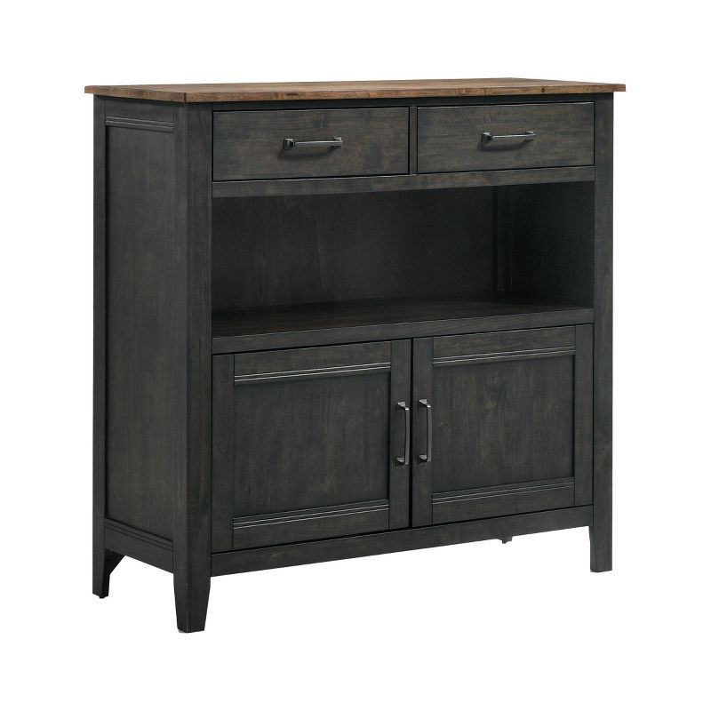 Harper Transitional 48'' Black/Brown Solid Wood Sideboard