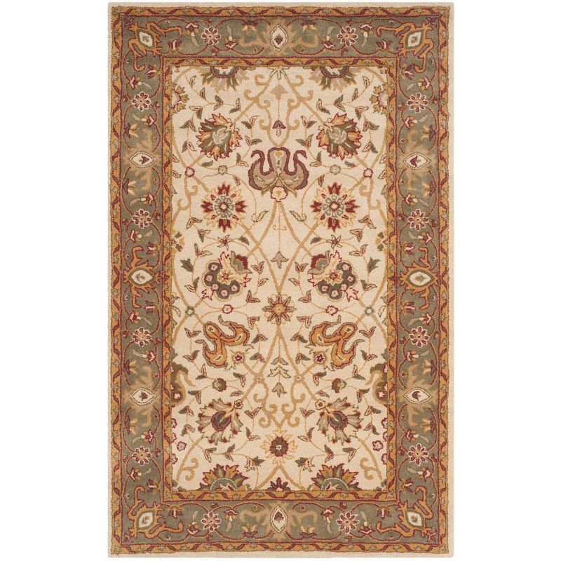 Ivory Tufted Handmade Wool Persian Area Rug