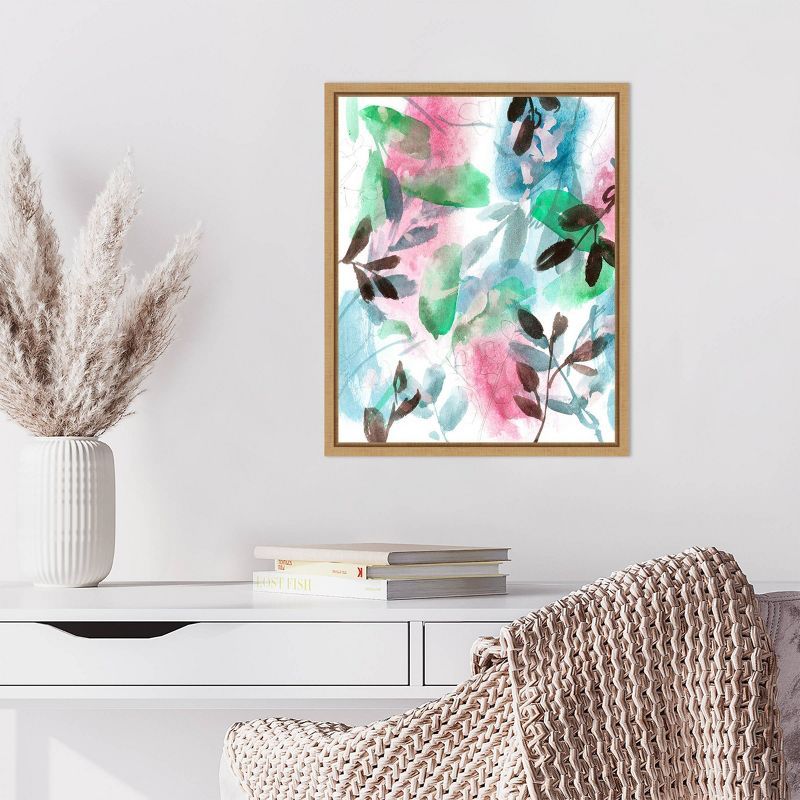 Shadow of My Dream VII Abstract Canvas Art with Maple Frame