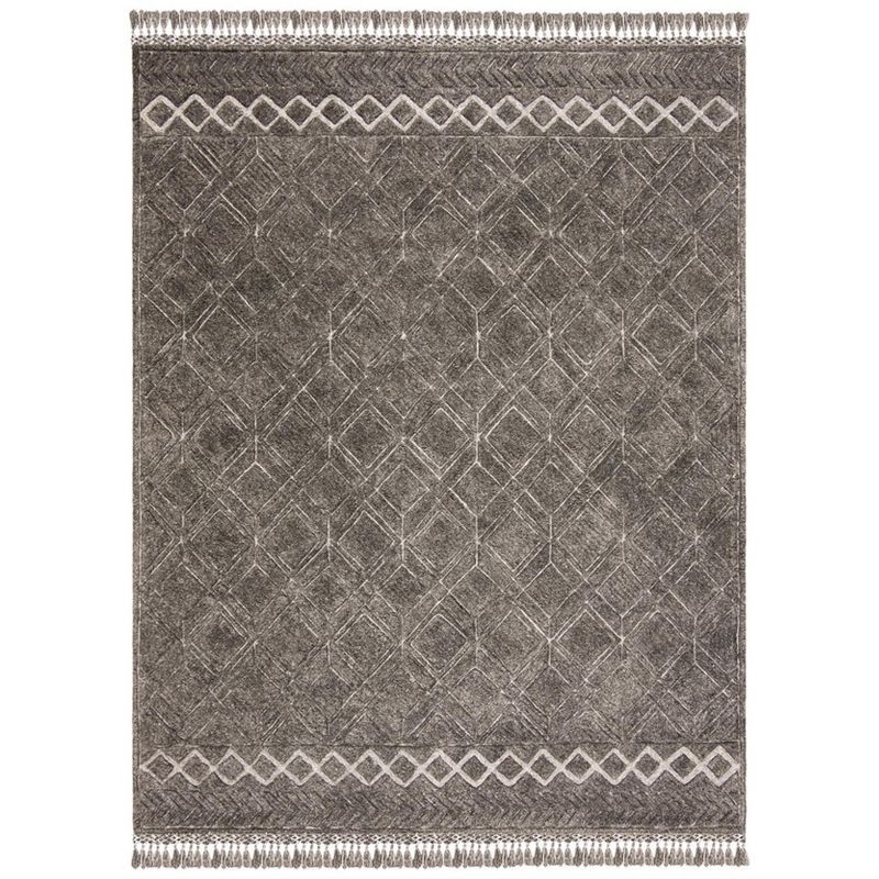 Gray 8' x 10' Hand-Tufted Wool Shag Rug