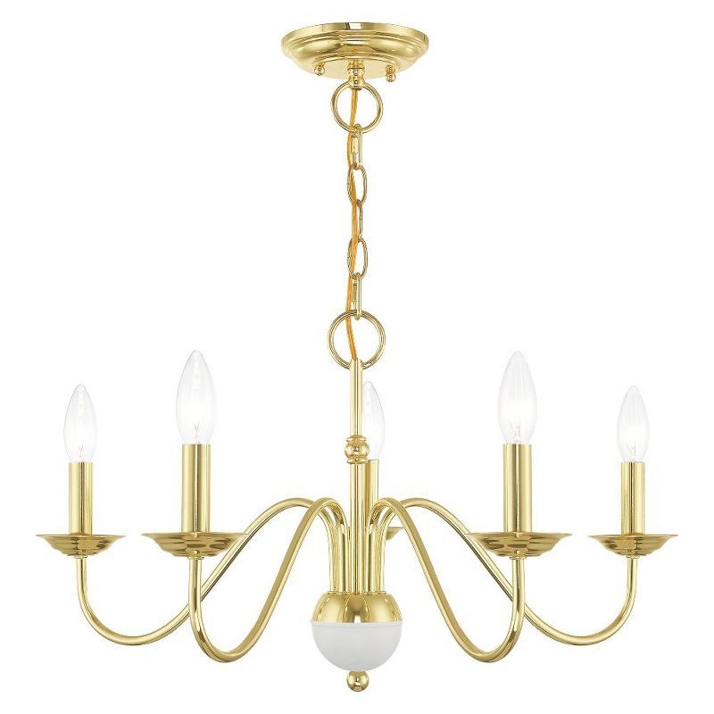 Polished Brass 5-Light Candelabra Chandelier