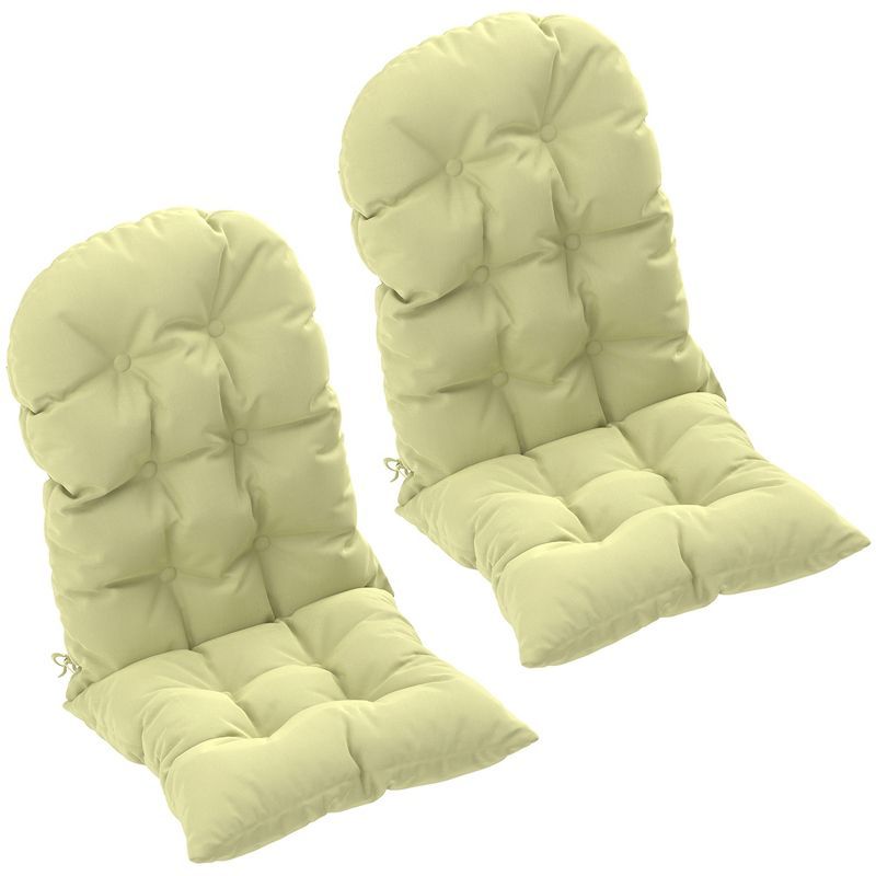 Beige Tufted High Back Adirondack Chair Cushions Set of 2