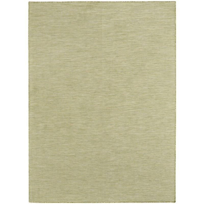 Green Solid Synthetic Flat Woven Rectangular Area Rug 7' x 10'