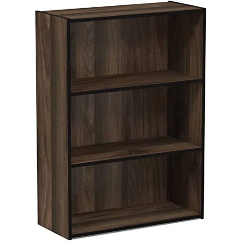 Columbia Walnut 12"x35" 3-Tier Open Shelf Bookcase